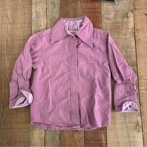 Wrangler Twenty X girls purple western cowgirl button down long sleeve shirt -2T